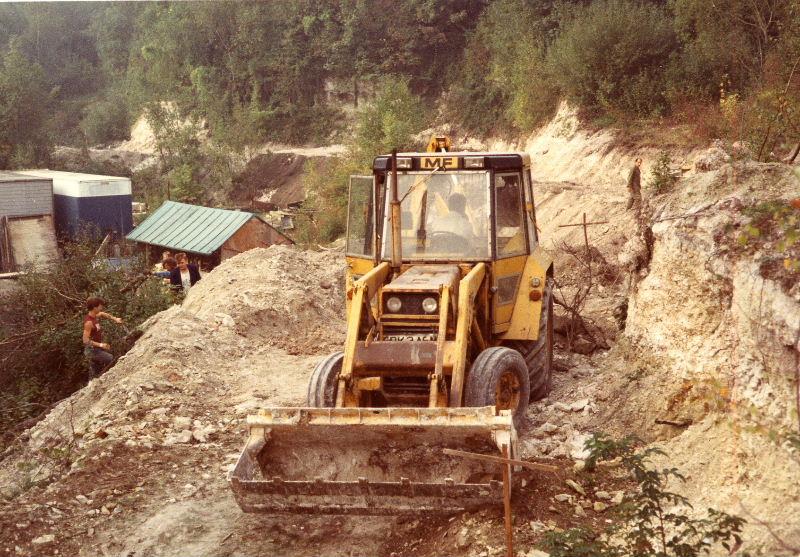 construction08.jpg - Further down the line, a shelf had to be cut into the cliff to create a trackbed.
