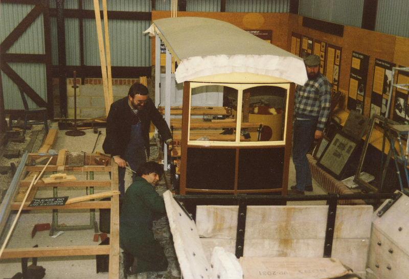 ggr-coach-build02.jpg - This is coach No.3 which consists of genuine metal parts from the GGR but a new wooden superstructure although some original wood remains in this coach even today.